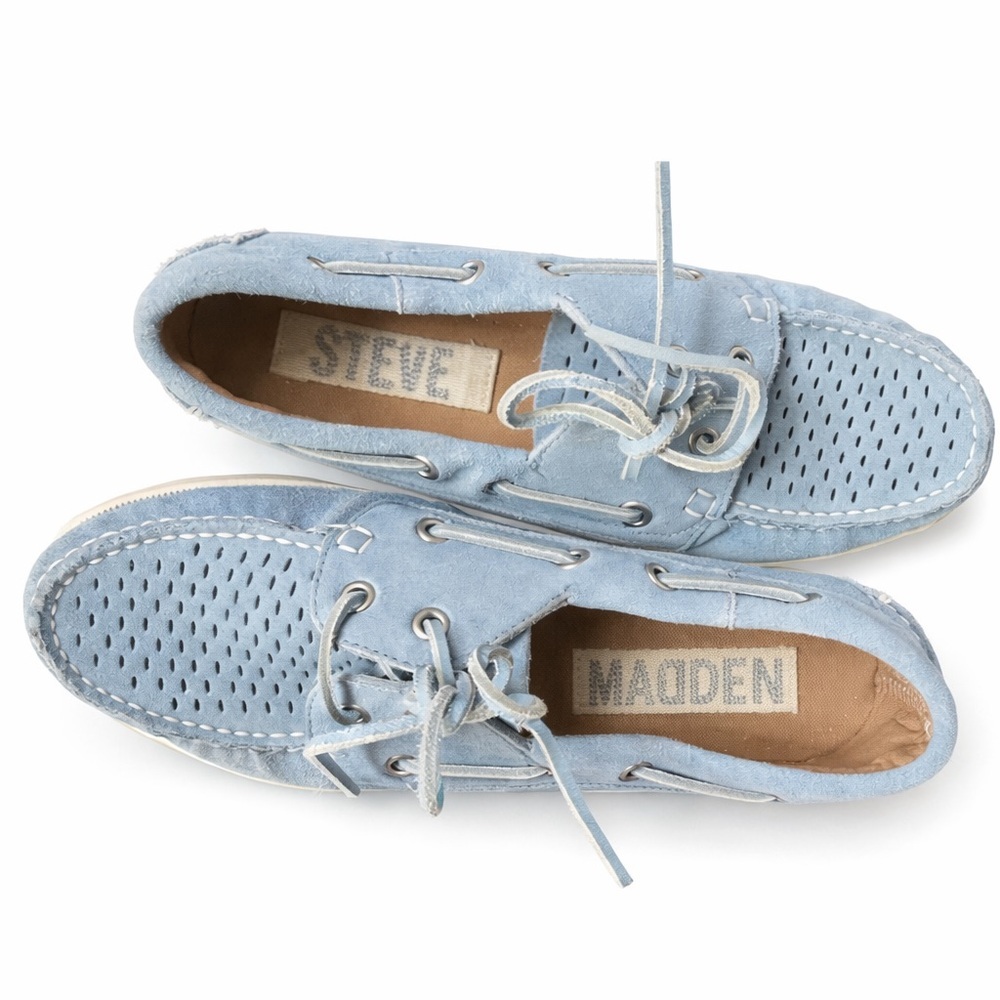 NWOT-Steve Madden Light Blue Suede Boat Shoes Loafer Women’s Size 8 - Picture 4 of 8